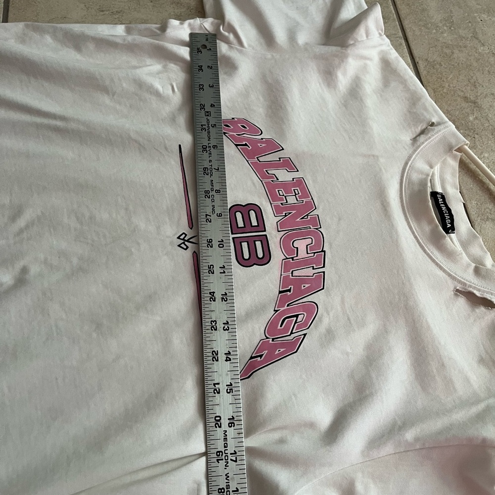 Balenciaga White Tee with Pink Accents - Picture 4 of 8